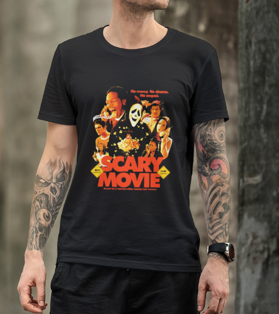 Scary Movie No Mercy No Shame No Sequel Spoof Characters Popcorn Scene T-Shirt