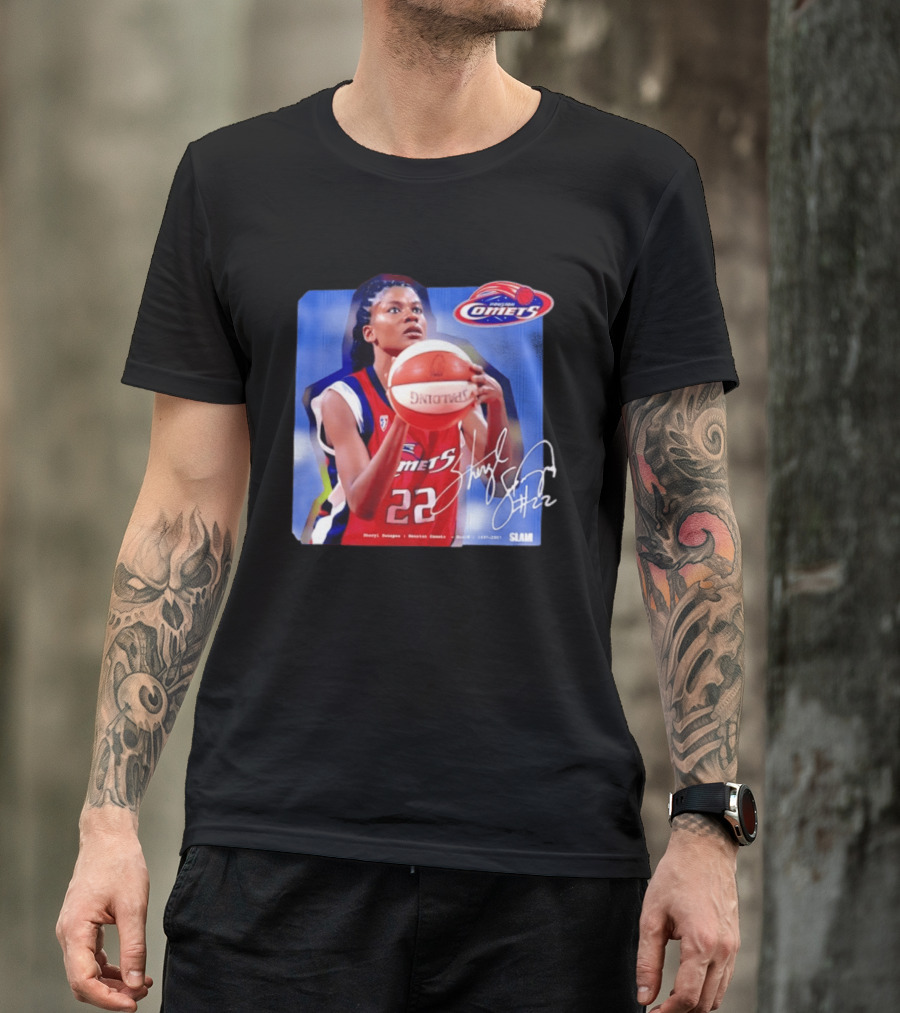 Sheryl Swoopes Houston Comets SLAM WNBA Legends 22 Spalding Basketball T-Shirt