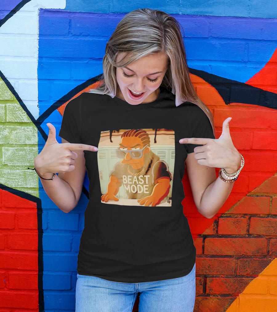 Simpson X Big Chrizzle Beast Mode Character In Sunglasses Locker Room Scene T-Shirt