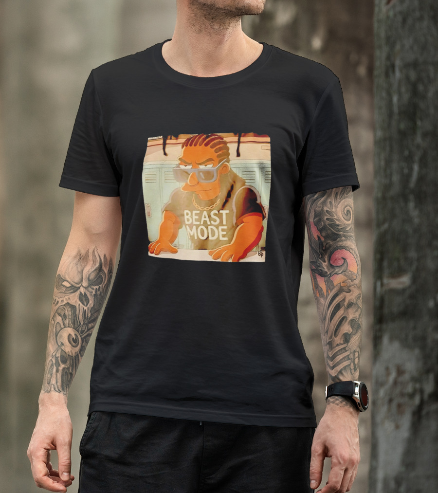 Simpson X Big Chrizzle Beast Mode Character In Sunglasses Locker Room Scene T-Shirt