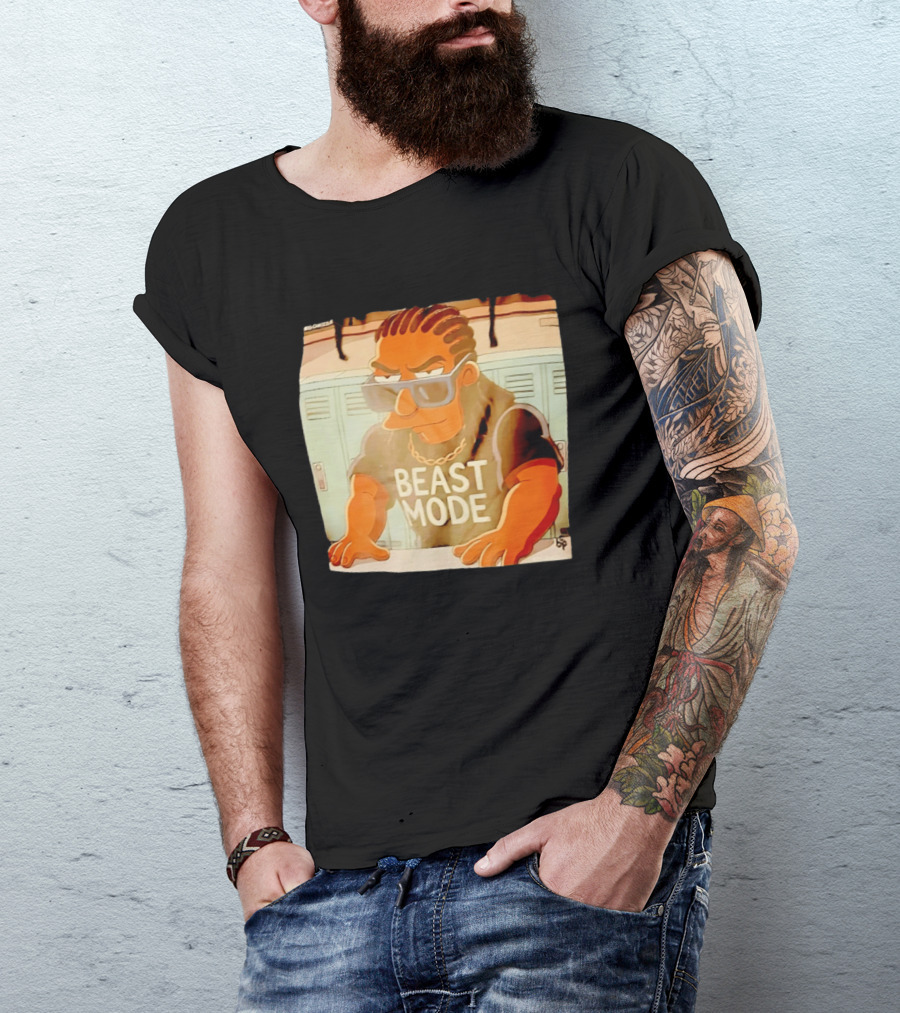 Simpson X Big Chrizzle Beast Mode Character In Sunglasses Locker Room Scene T-Shirt