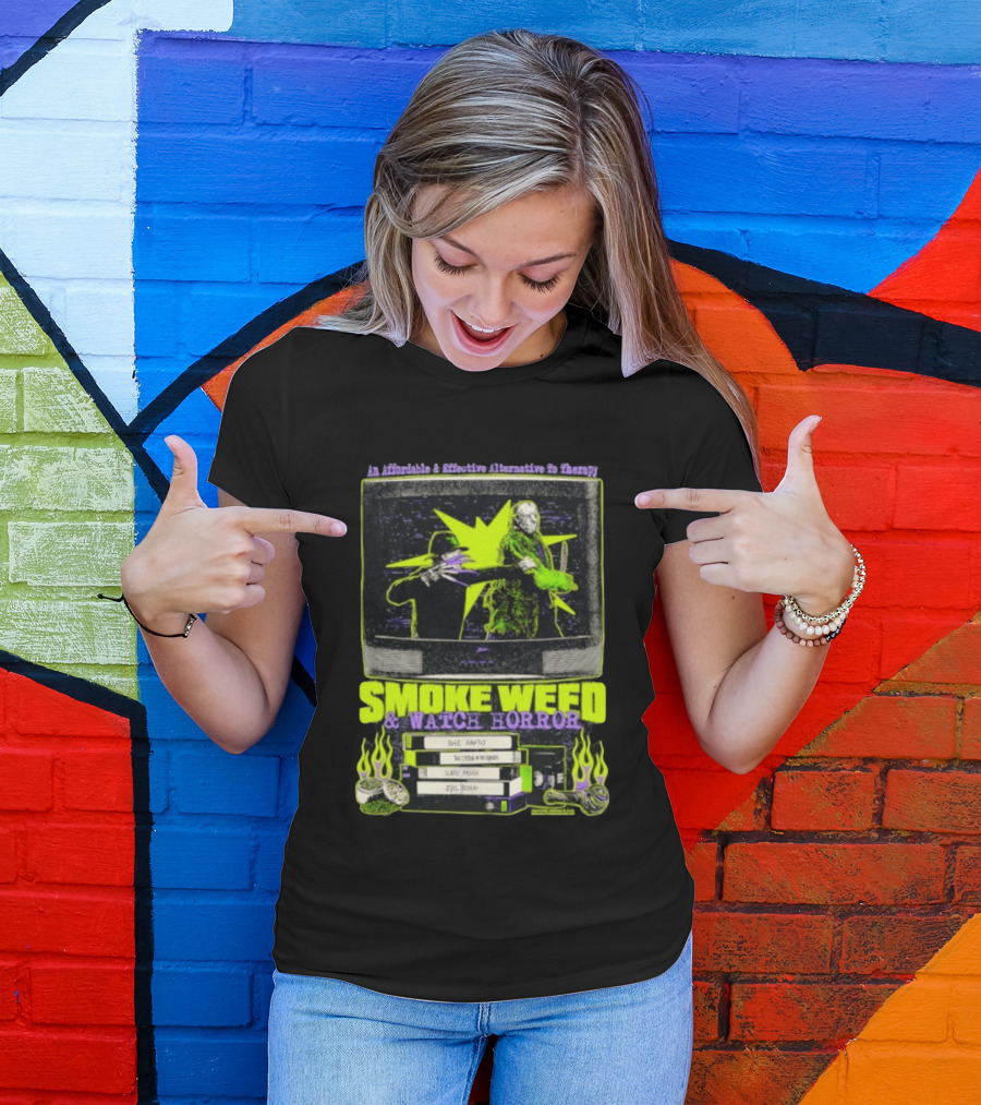 Affordable Effective Alternative Freddy Krueger Jason Voorhees Smoke Weed Horror T-Shirt