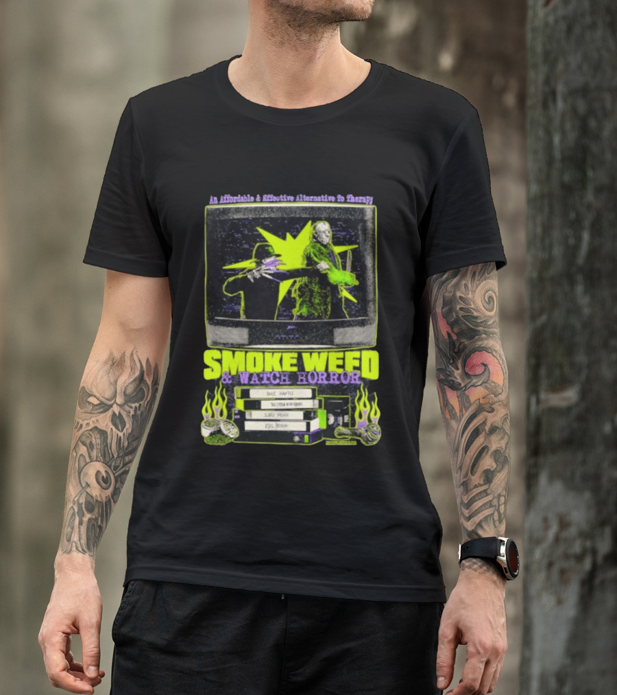 Affordable Effective Alternative Freddy Krueger Jason Voorhees Smoke Weed Horror T-Shirt