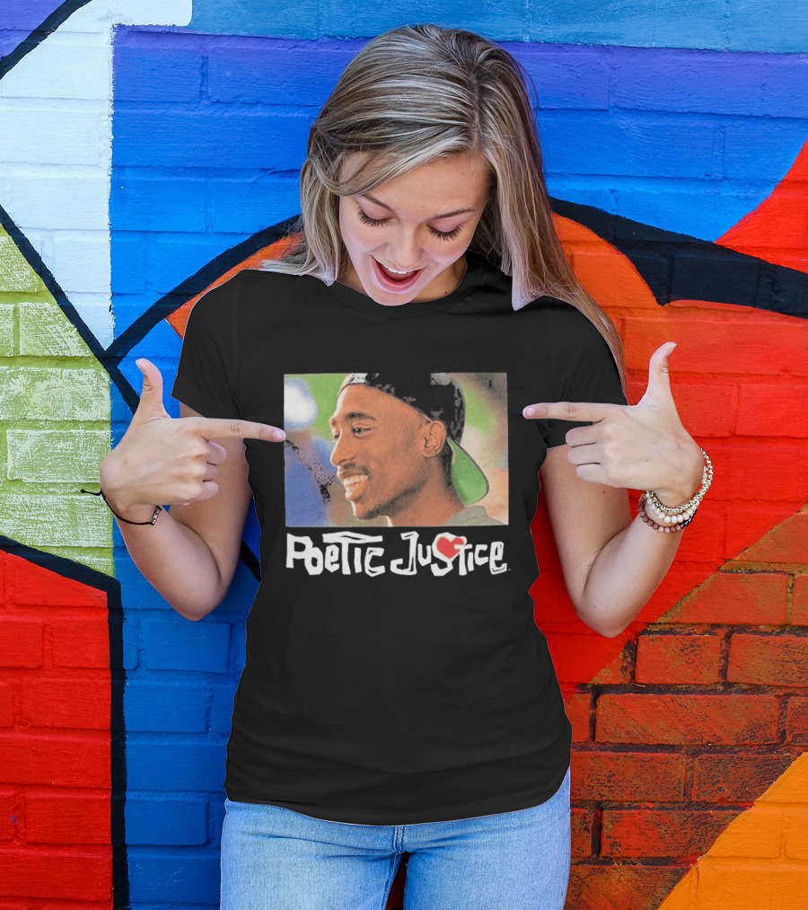 Tupac Poetic Justice Smiling Cap Backwards T-Shirt