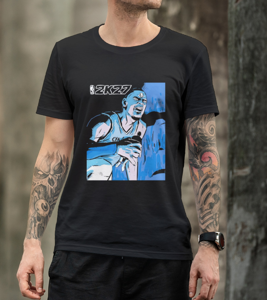 Victor Wembanyama NBA 2K27 Basketball Game Cover T-Shirt