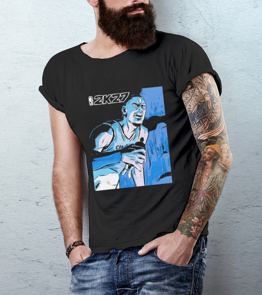Victor Wembanyama NBA 2K27 Basketball Game Cover T-Shirt