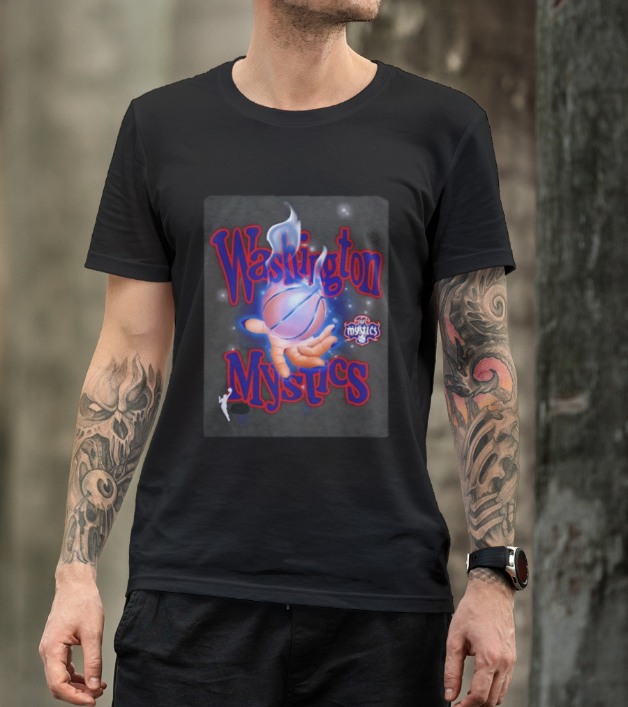 Washington Mystics WNBA Flaming Basketball Team Spirit T-Shirt