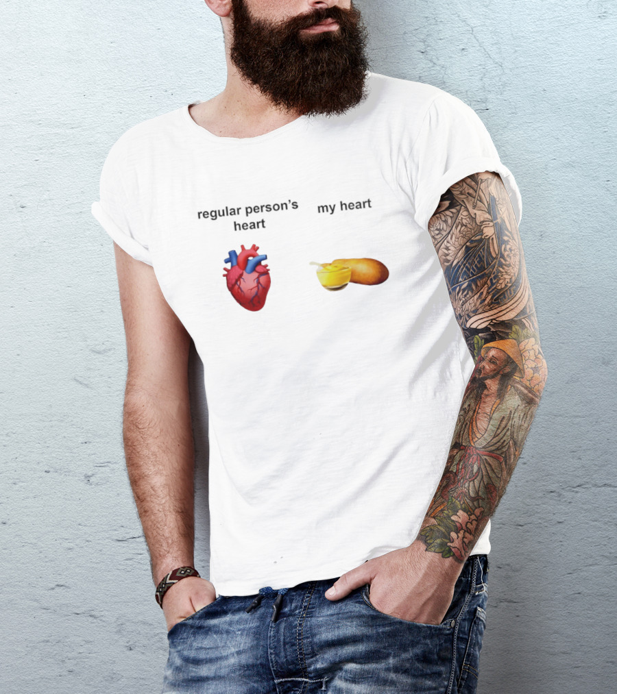 Regular Person's Heart My Heart Corn Dog Mustard T-Shirt