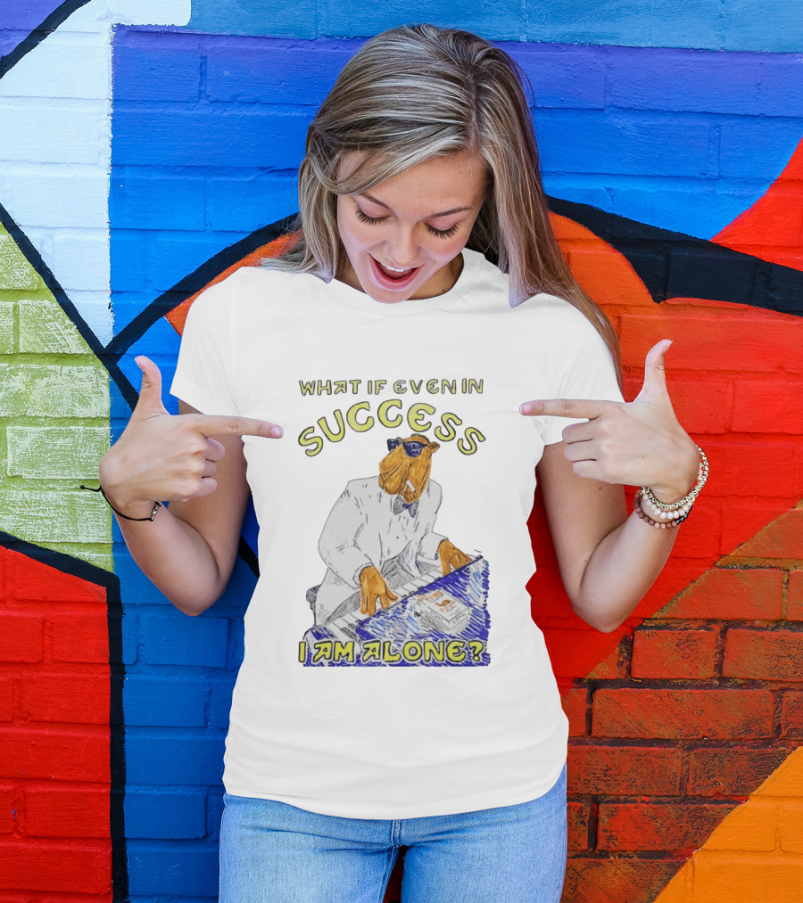 What If Even In Success I Am Alone Cool Camel Playing Piano T-Shirt