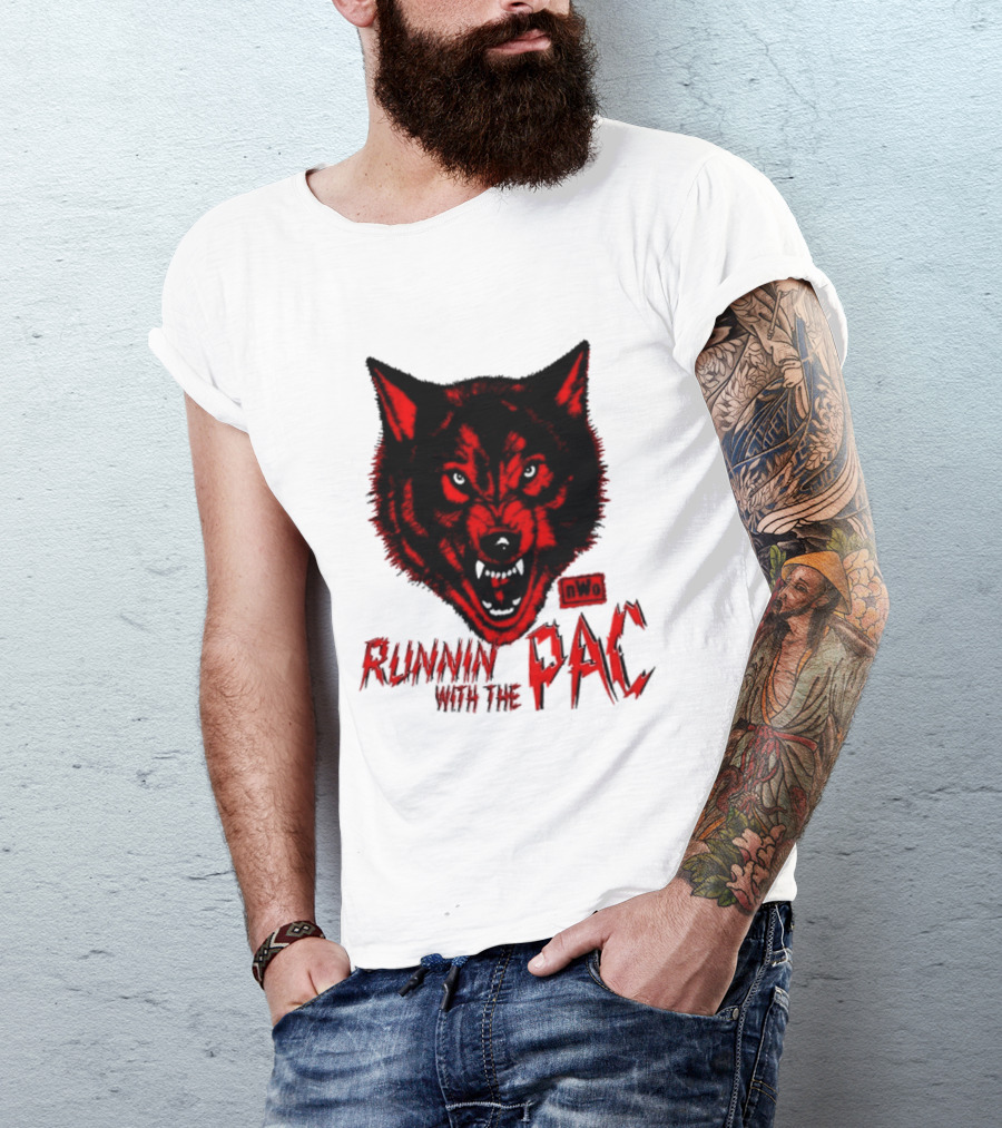 Runnin With The Pac Wolf NWo New World Order 2 Sided T-Shirt