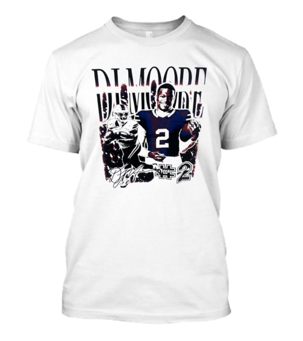 DJ Moore #2 Football Player Portrait Signature T-Shirt