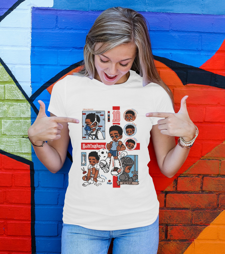 Jude Bellingham Kawaii Cartoon Soccer Training Armor Emotions T-Shirt