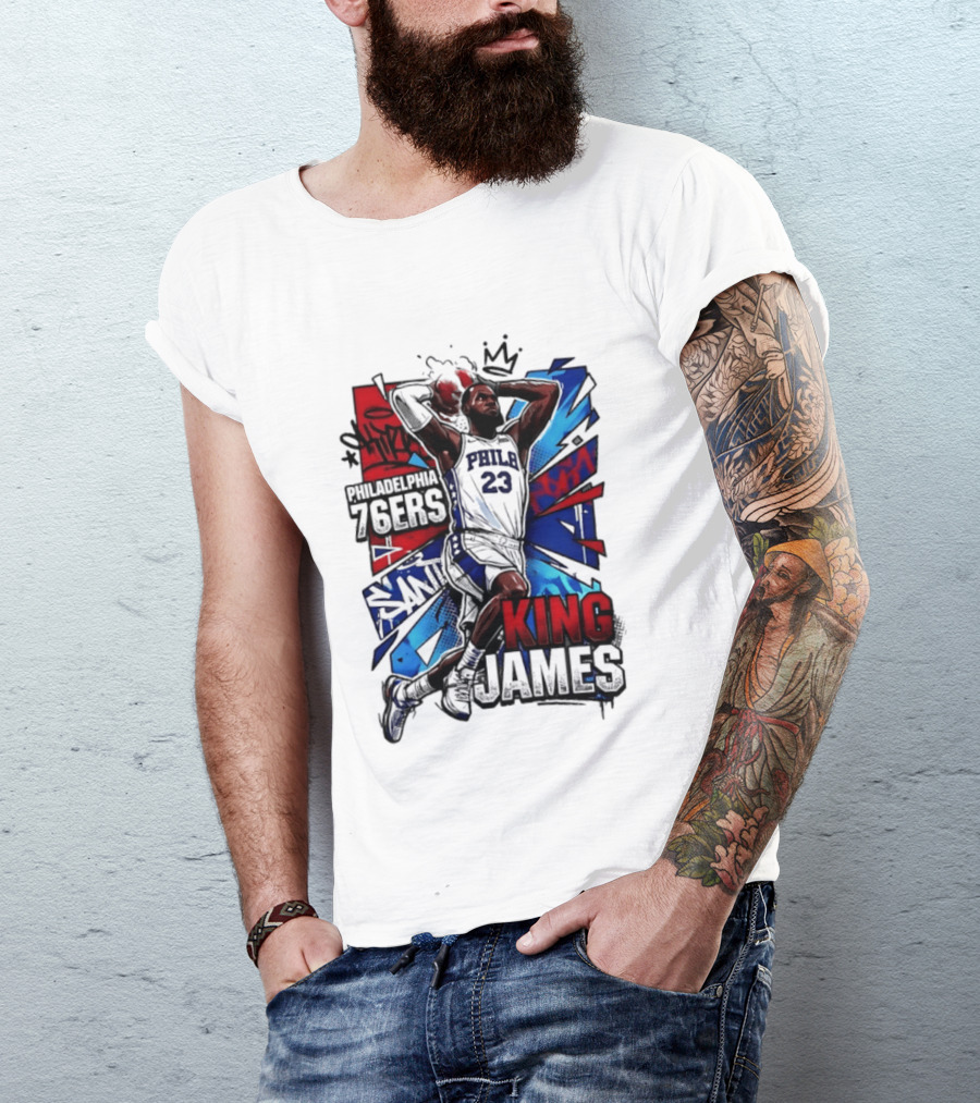 Philadelphia 76ers King James LeBron 2026 NBA Basketball T-Shirt