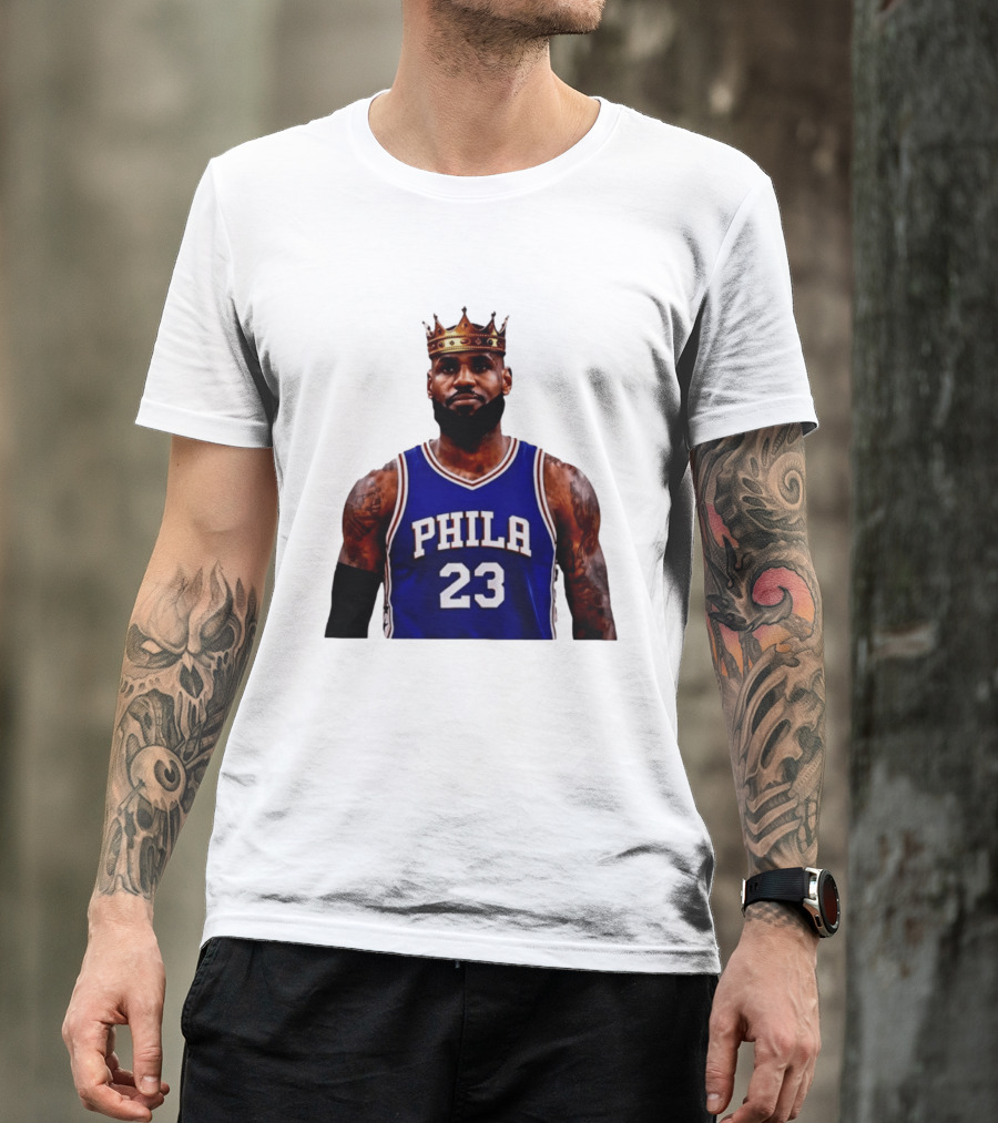 Lebron James 23 Phila Basketball King With Crown T-Shirt