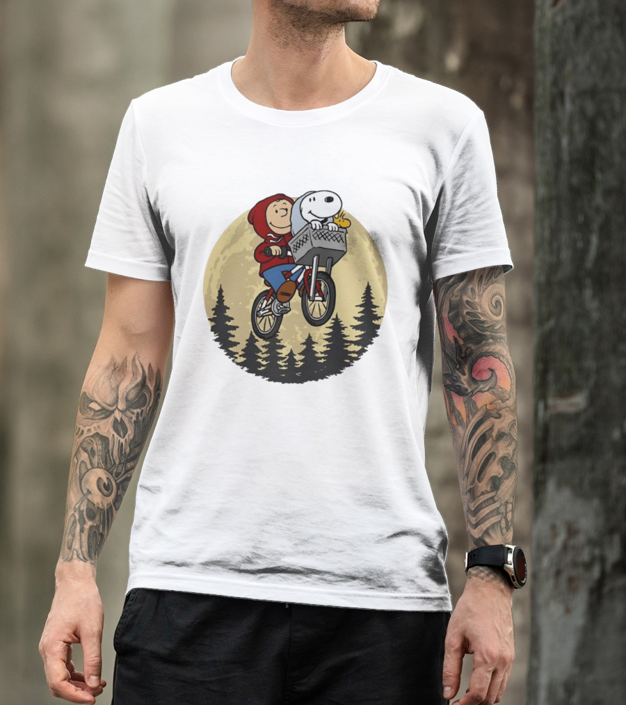 Moon Ride Snoopy And Charlie Brown Bicycle Adventure T-Shirt