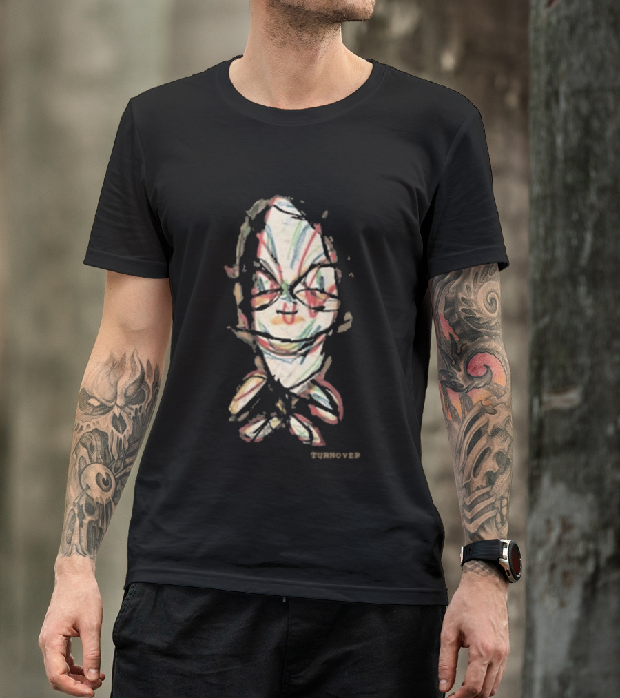 Turnover Store Bug Distorted Face Sketch T-Shirt