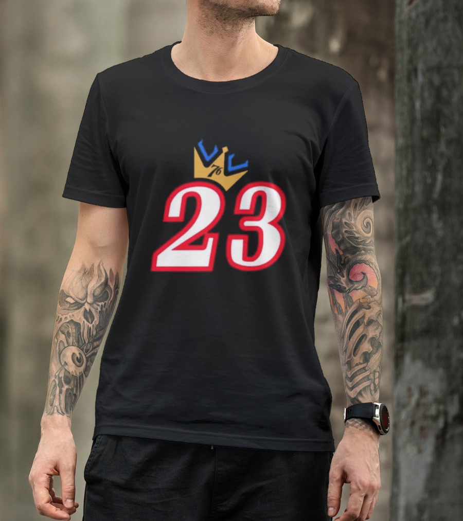 LeBron James 23 King Crown Philadelphia 76ers T-Shirt