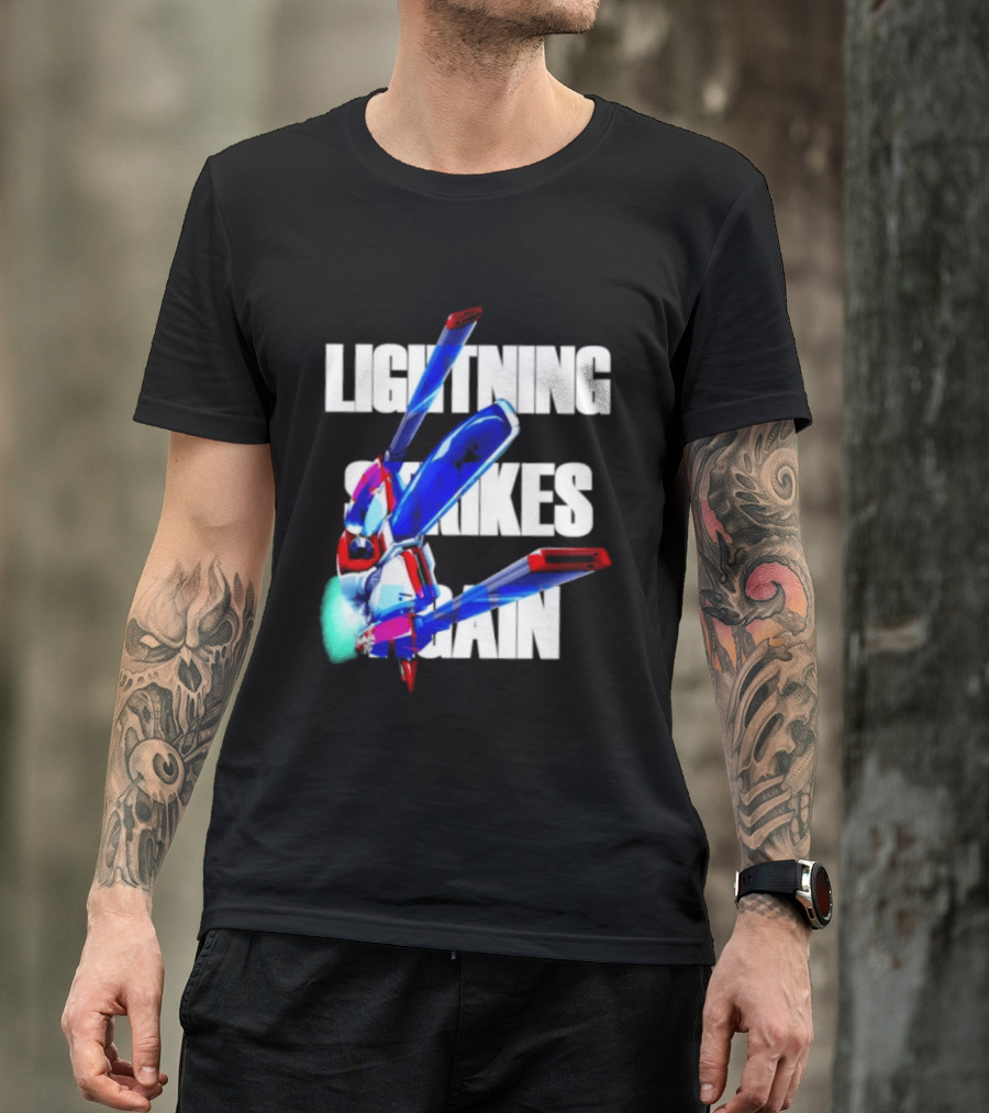 Lightning Strikes Again Gundam Mecha Robot T-Shirt