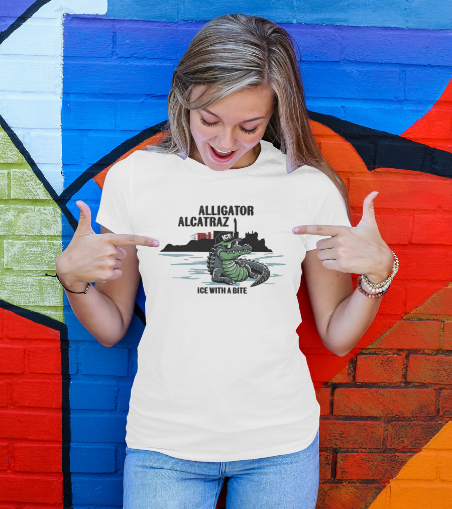 Alligator Alcatraz Ice With A Bite Chilling Reptile At San Francisco Bay T-Shirt