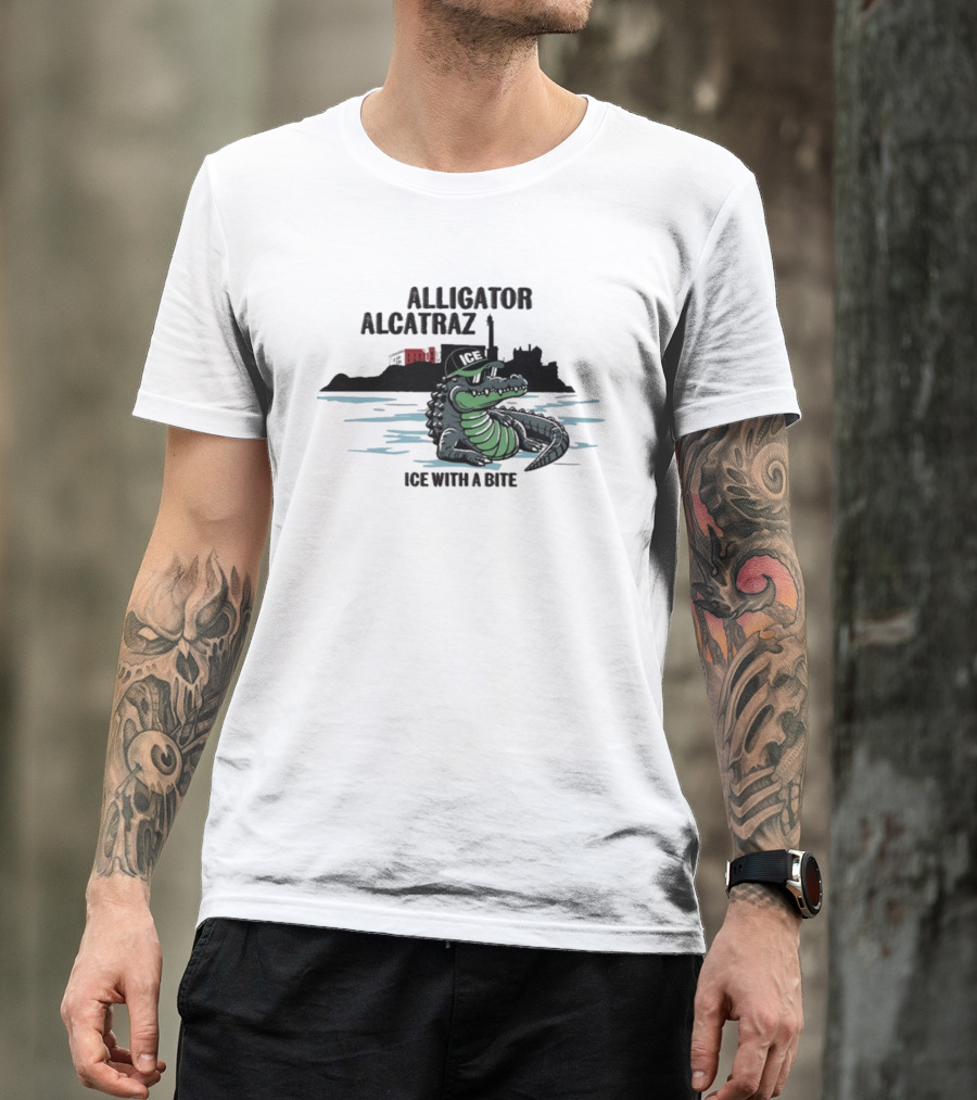 Alligator Alcatraz Ice With A Bite Chilling Reptile At San Francisco Bay T-Shirt
