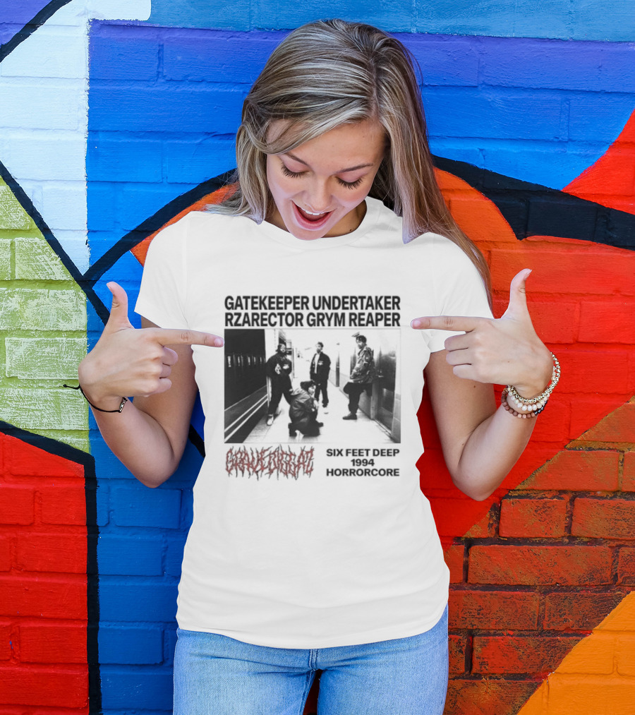 Gravediggaz Six Feet Deep 1994 Gatekeeper Undertaker Rzarector Grym Reaper Horrorcore T-Shirt
