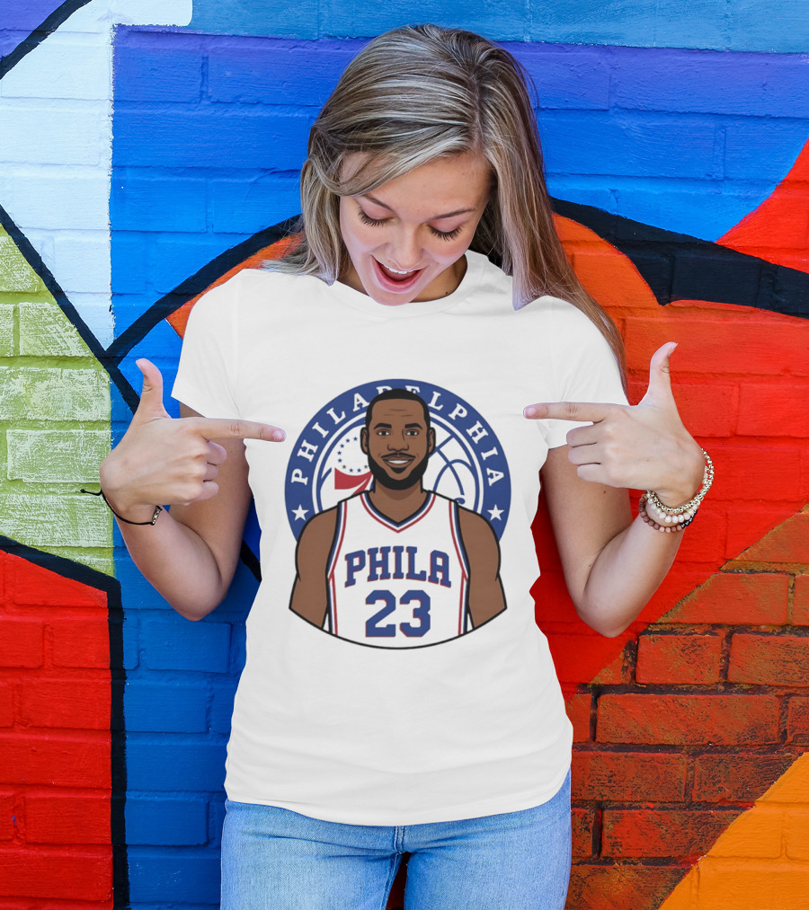 King James Philadelphia Phila 23 Basketball 76ers Star T-Shirt