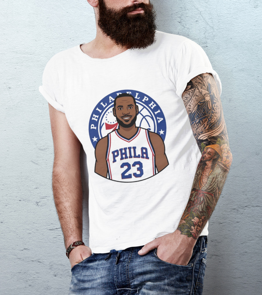 King James Philadelphia Phila 23 Basketball 76ers Star T-Shirt
