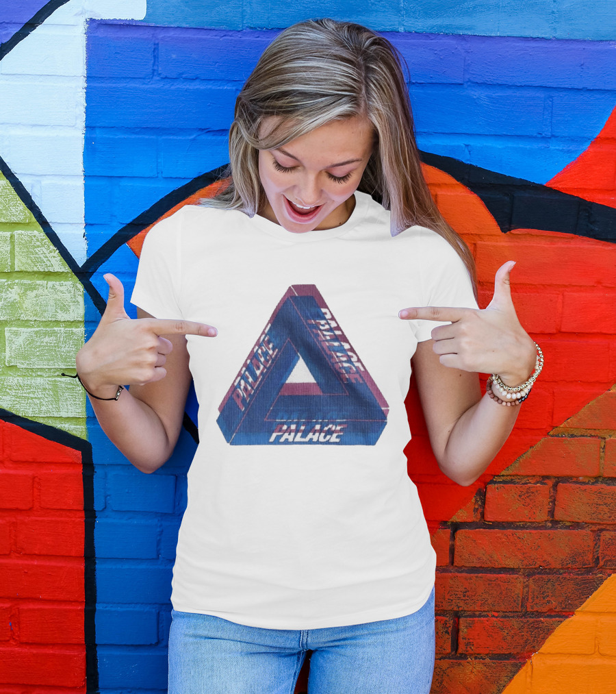 Palace Blur Tri Ferg Optical Illusion Triangles T-Shirt