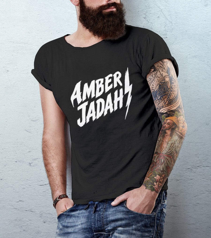 Amber Jadah Lightning Bold Text With Iconic Bolt T-Shirt
