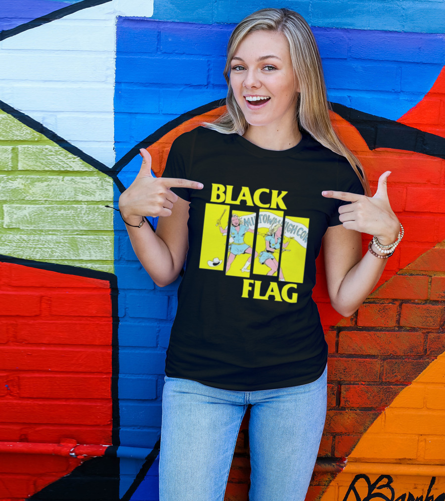 Black Flag Midtown High Comix Punk Rock Mid 20th Century T-Shirt