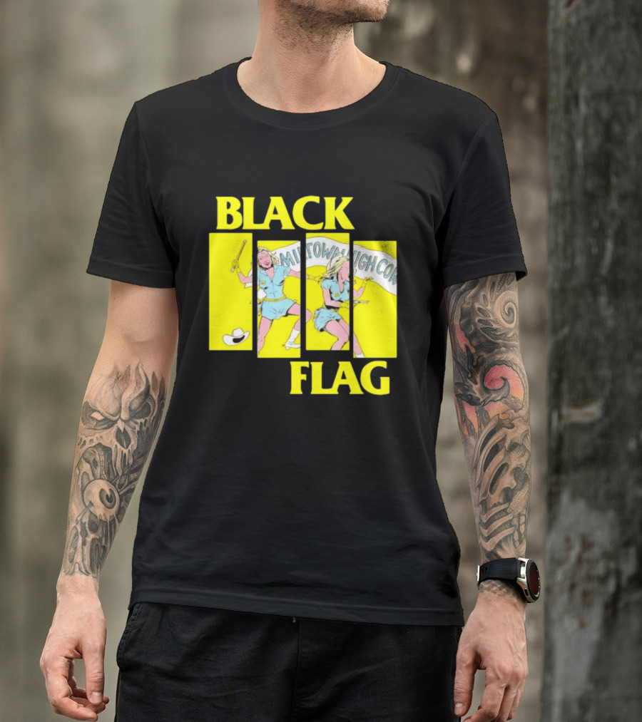 Black Flag Midtown High Comix Punk Rock Mid 20th Century T-Shirt