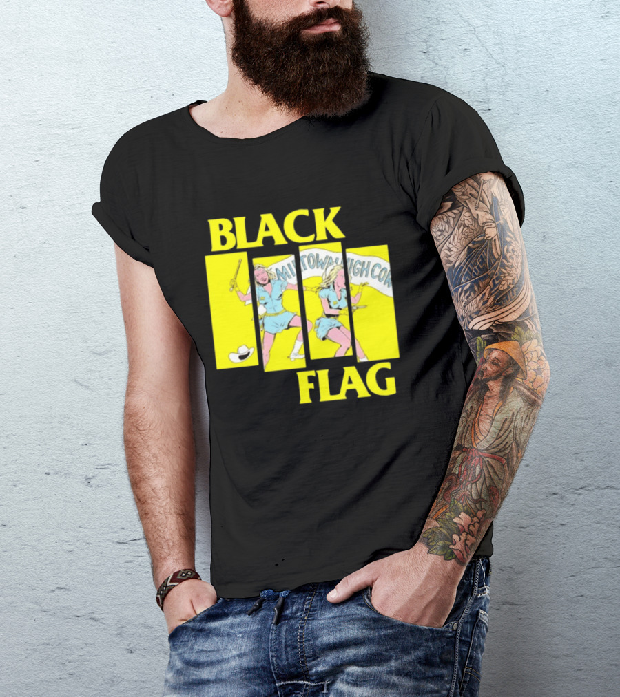 Black Flag Midtown High Comix Punk Rock Mid 20th Century T-Shirt