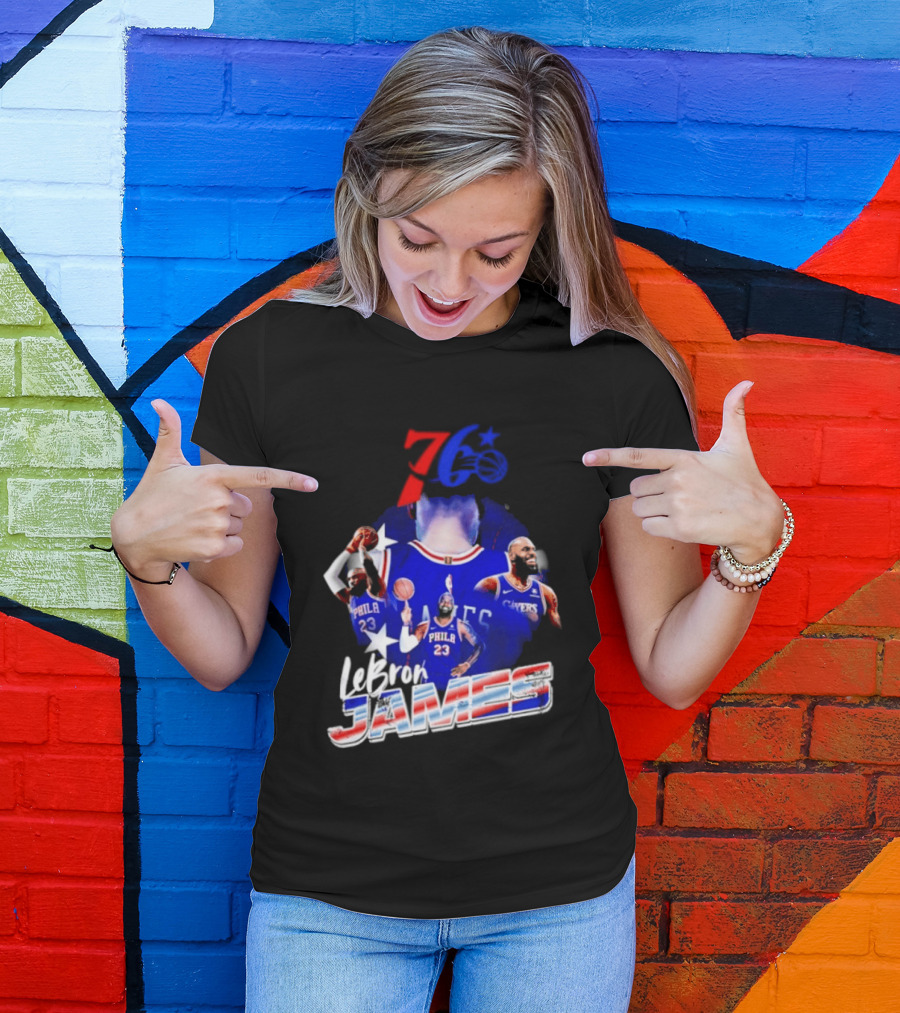 LeBron James Philadelphia 76ers 23 Player Collage T-Shirt