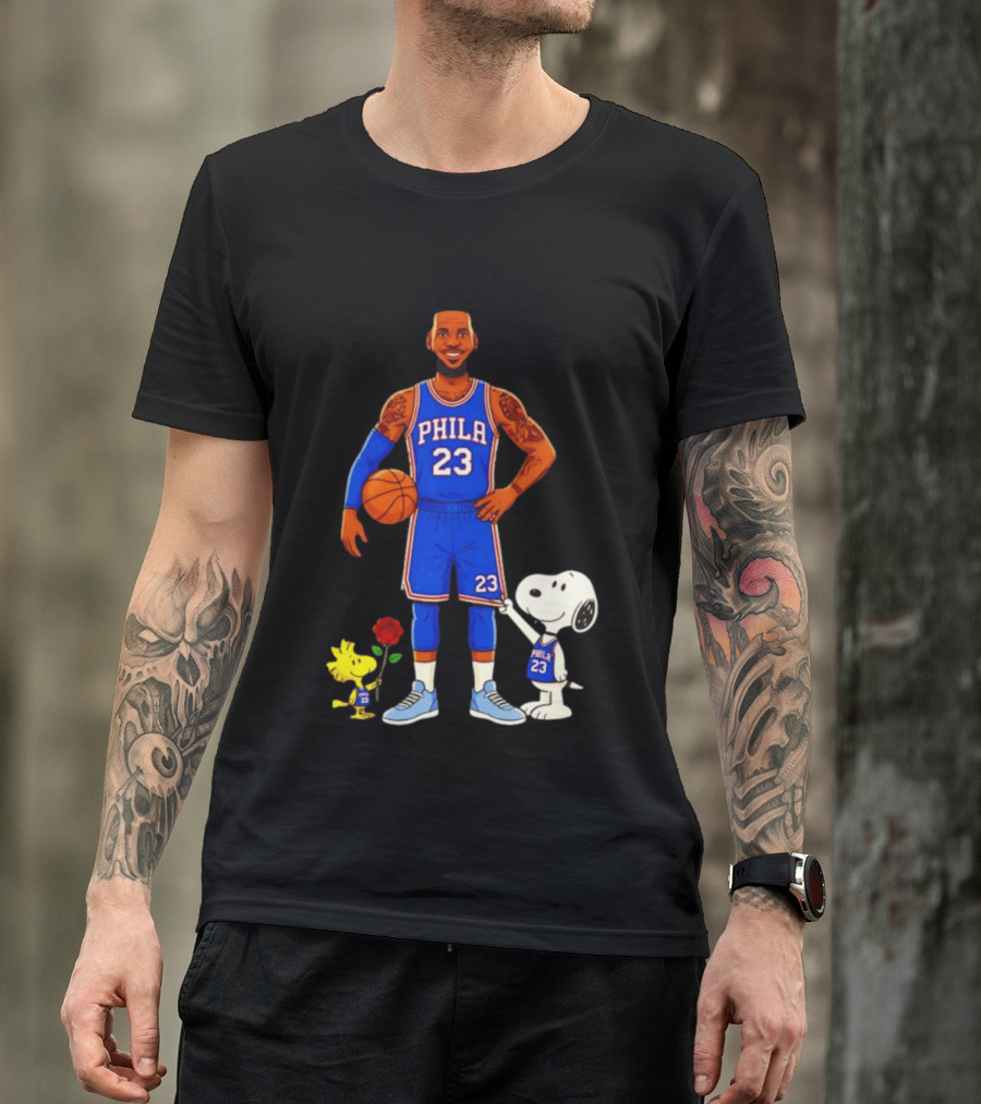 LeBron James Snoopy Woodstock Philadelphia Phila 23 Basketball T-Shirt
