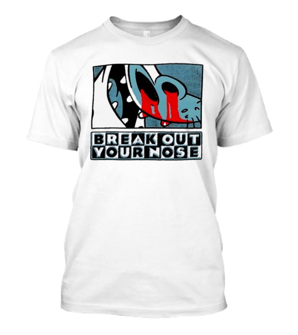 Break Out Your Nose Comic Style Cartoon With Red Accent T-Shirt