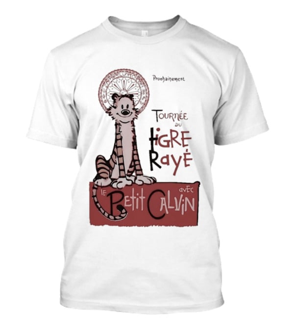 Tournée Du Tigre Raye Le Petit Calvin Avec Hobbes T-Shirt