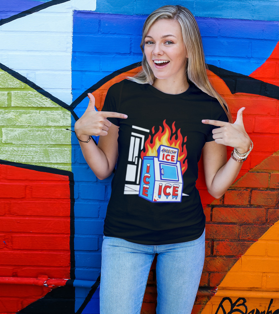 Abolish ICE Fiery Vending Machine Protest Activism T-Shirt