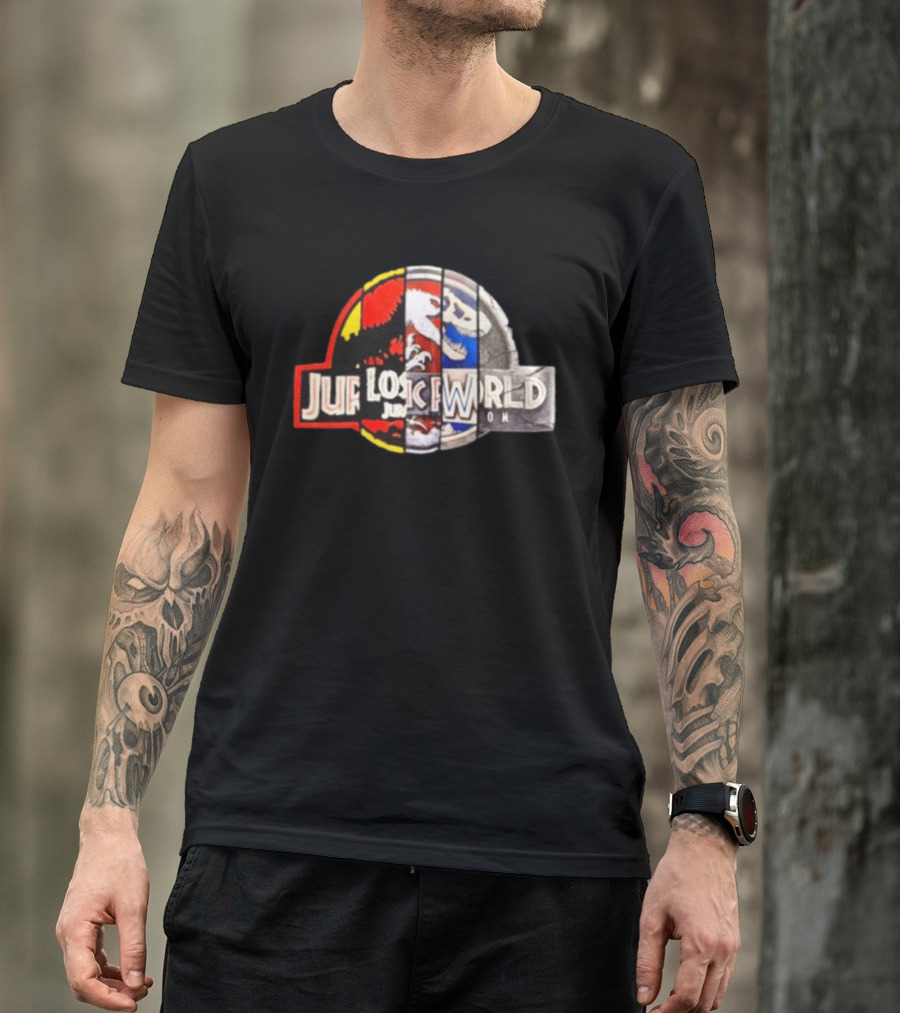 Jurassic Park Lost World Jurassic World Dinosaur Collage T-Shirt