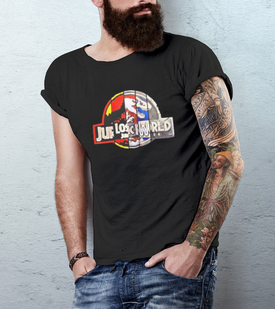 Jurassic Park Lost World Jurassic World Dinosaur Collage T-Shirt