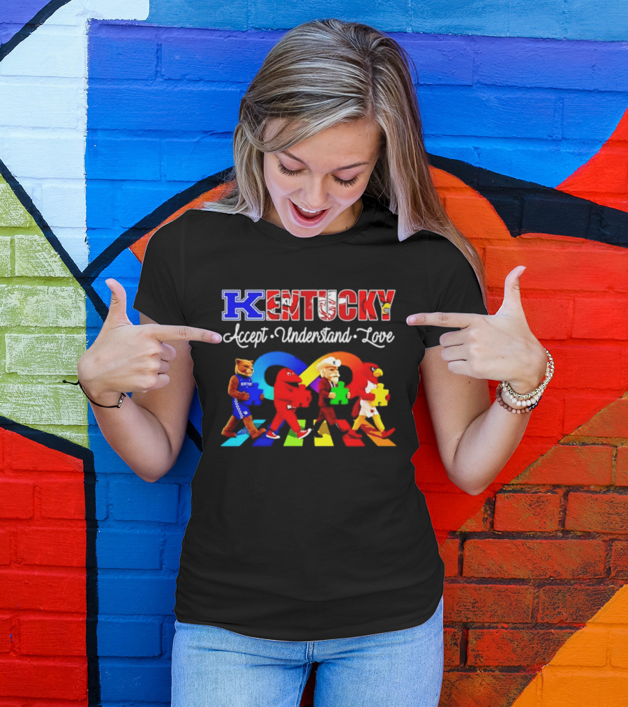 Kentucky Accept Understand Love Louisville Cardinals Puzzle Piece Parade T-Shirt
