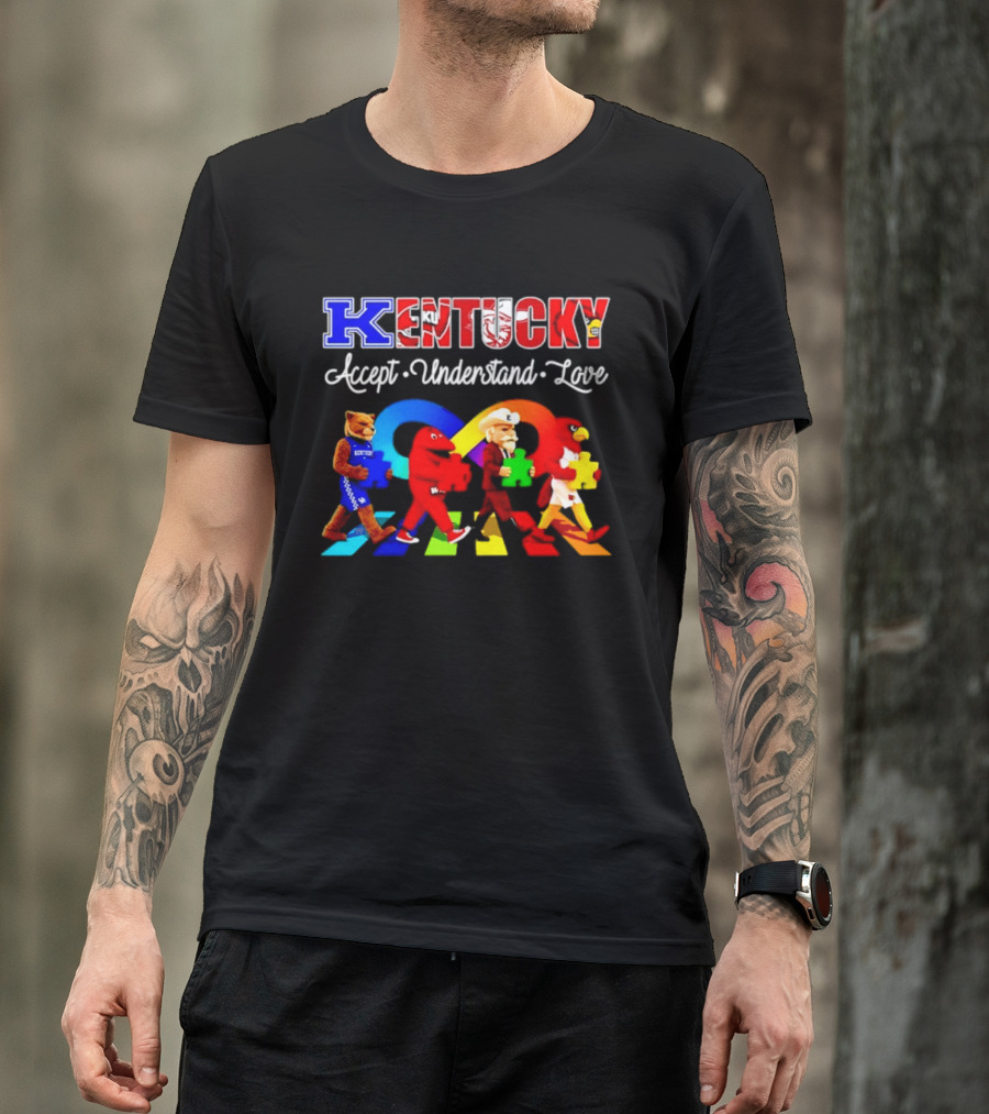 Kentucky Accept Understand Love Louisville Cardinals Puzzle Piece Parade T-Shirt