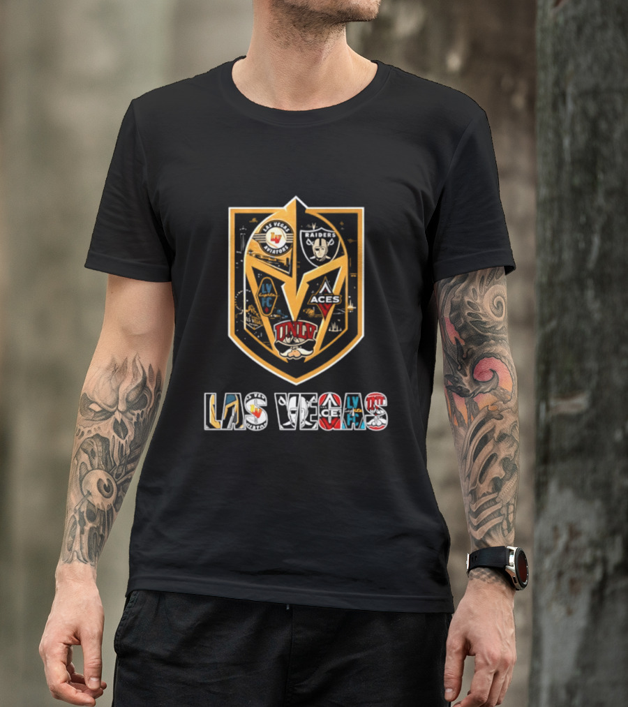 Las Vegas Aviators Raiders Lights FC Aces UNLV Collaboration Emblems T-Shirt