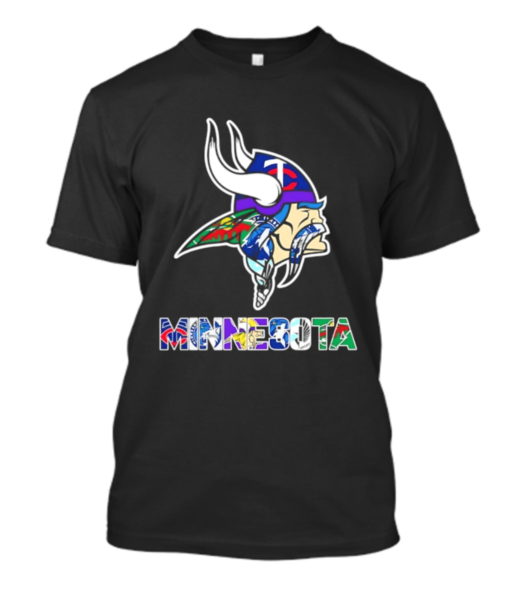 Minnesota Vikings Twins Wild Timberwolves United Team Fans Mashup T-Shirt