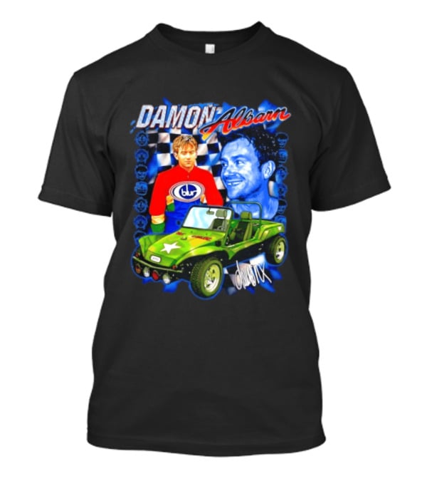 Damon Albarn Blur Gorillaz Geep Britpop Star Damon Albarn Imagery Checkerboard T-Shirt