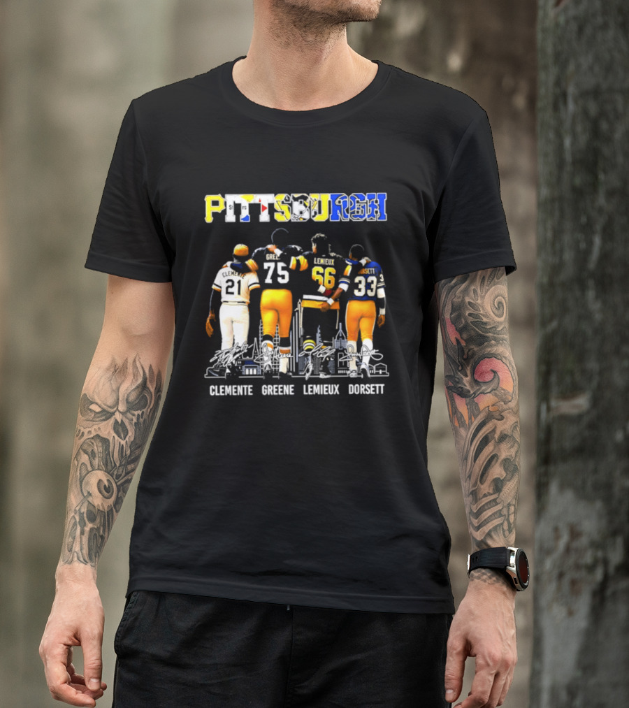 Pittsburgh Sports Legends Clemente Greene Lemieux Dorsett T-Shirt
