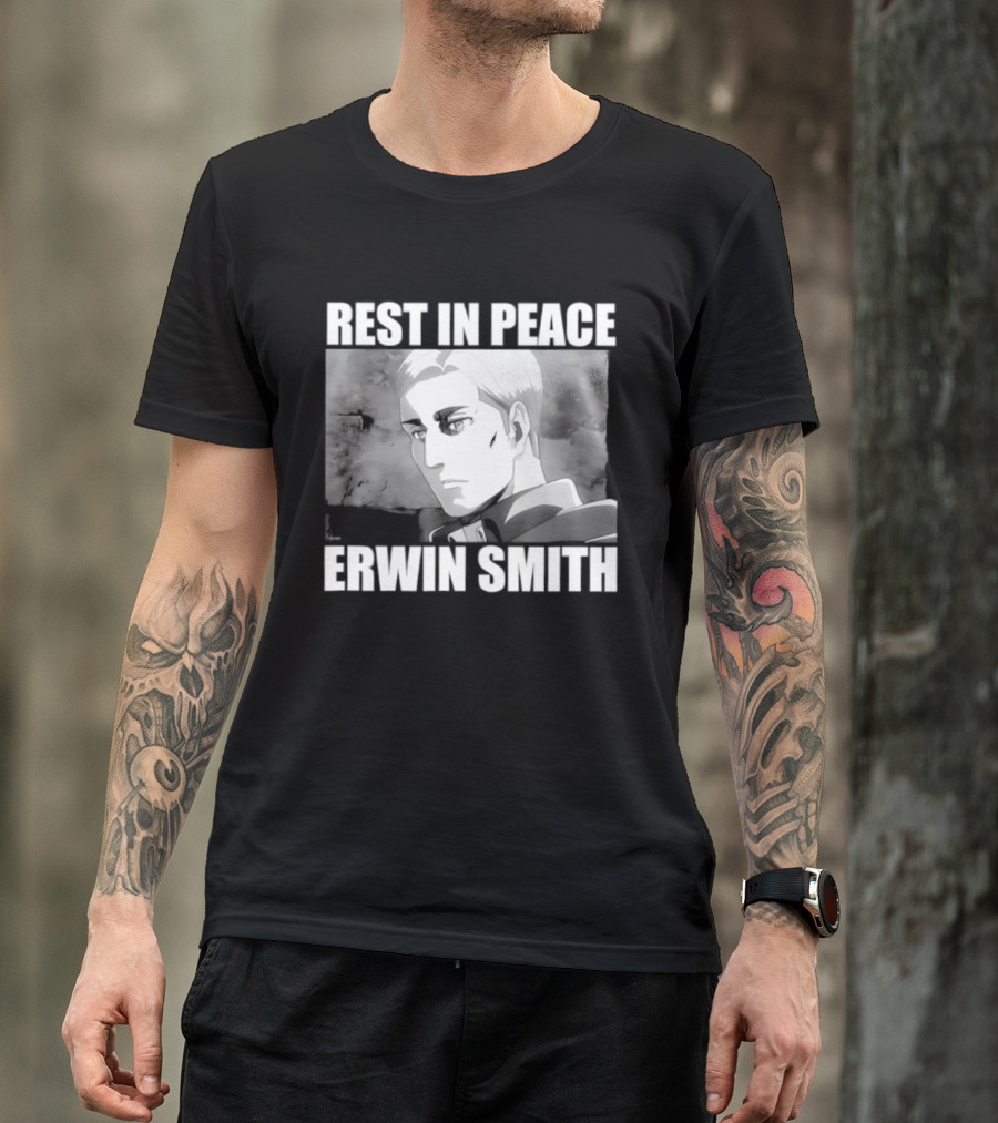 Rest In Peace Erwin Smith Anime Tribute Wings T-Shirt