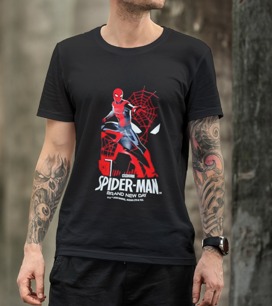 Spider Man Brand New Day 2026 Marvel Stylized Superhero T-Shirt