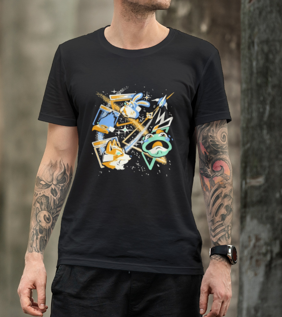 Star Fox Team Collage Falco Lombardi Peppy Hare Retro Style Graphics Gaming Nostalgia T-Shirt
