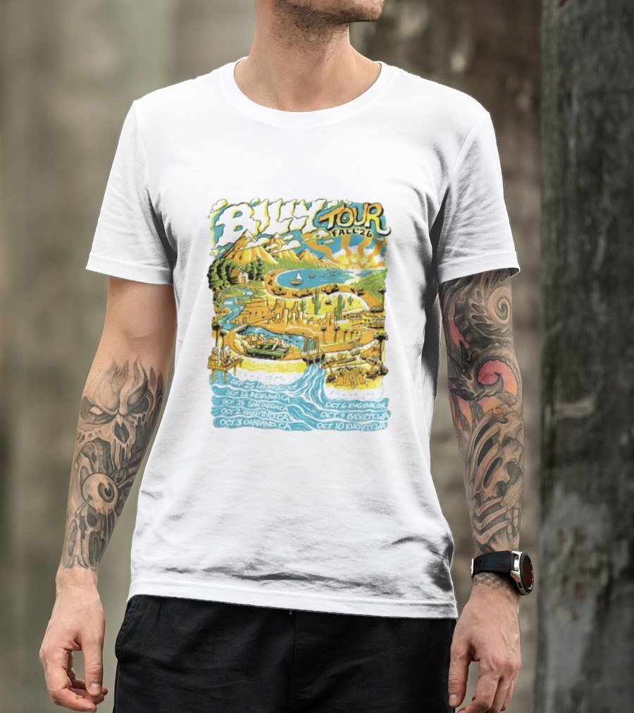 Billy Tour Fall '26 West Coast Concert Dates San Diego Oakland Eugene Everett T-Shirt