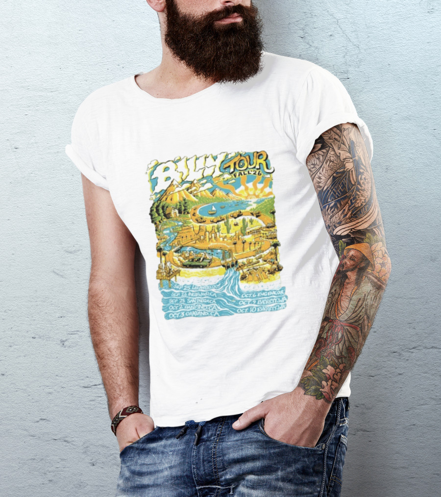 Billy Tour Fall '26 West Coast Concert Dates San Diego Oakland Eugene Everett T-Shirt